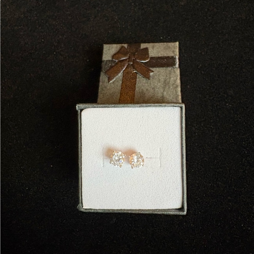 Sterling Silver Cubic Zirconia Stud Earrings